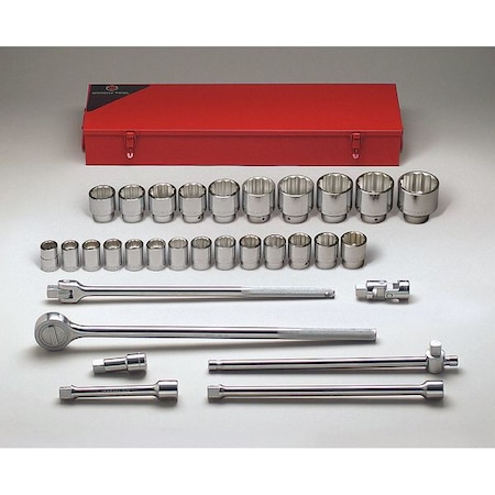 Socket Wrench Set SAE 3/4 in. Dr 31 pc by USA Wright Tool Socket Sets