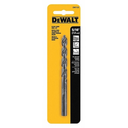 Drill Bit HSS 5/16in. Black Oxide by USA Dewalt Pilot Point Drill Bits