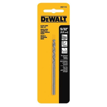Drill Bit HSS 5/32in. Black Oxide by USA Dewalt Pilot Point Drill Bits
