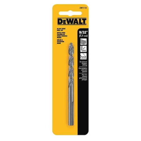 Drill Bit HSS 9/32in. Black Oxide by USA Dewalt Pilot Point Drill Bits