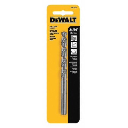 Drill Bit HSS 21/64in. Black Oxide by USA Dewalt Pilot Point Drill Bits