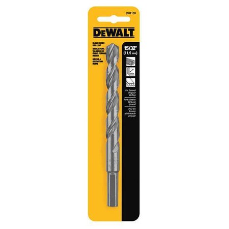 Drill Bit HSS 15/32in. Black Oxide by USA Dewalt Pilot Point Drill Bits