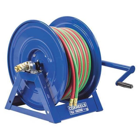 Dual Hose Hand Crank Welding Reel by USA Coxreels Pneumatic Hand Crank Hose Reels