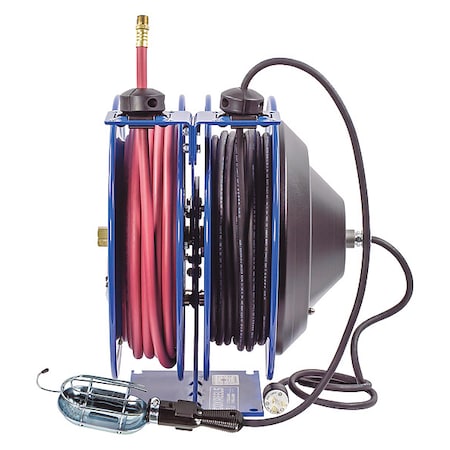 Dual Purpose Reel Sprng 3/8in(F)NPT 50ft Type C L350 5016 E by USA Coxreels Pneumatic Spring Return Hose Reels