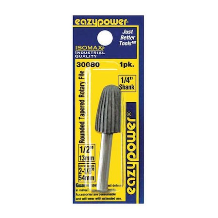 Rounded Tapered Rotary File 1/2in. 1pcs. by USA Eazypower Rotary Tools & Accessories