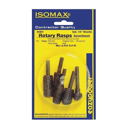 Rotary Rasps 1/4 in. 5 pcs. by USA Eazypower Rotary Tools & Accessories