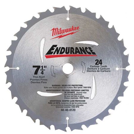 Circular Saw Blade 7 1/4 In. 24 Teeth by USA Milwaukee Circular Power Saw Blades