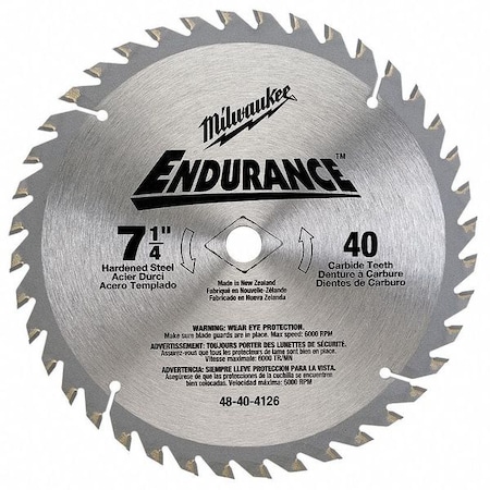 Circular Saw Blade 7 1/4 In. 40 Teeth by USA Milwaukee Circular Power Saw Blades