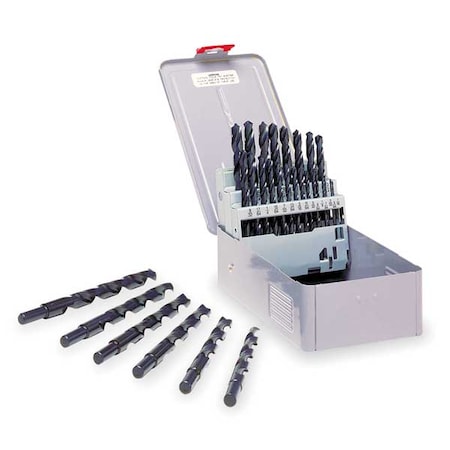 Jobber Drill Set 3/8 Shank 29 PC HSS Type C21159 by USA Cle Line Reduced Shank Drill Bits
