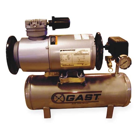 Electric Air Compressor Tank Mounted Type 1LAA 246T M100GX by USA Gast Piston Air Compressors/Vacuum Pumps