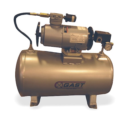 Electric Air Compressor Tank Mounted Type 2LAF 246T M200EX by USA Gast Piston Air Compressors/Vacuum Pumps