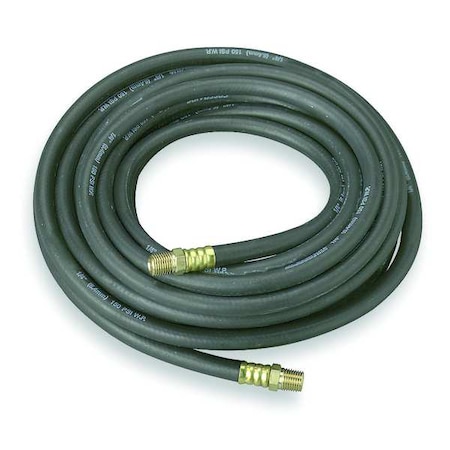 1/2" ID x 25 ft Coupled Air Hose 200 PSI BK by USA Speedaire Air Compressor Multipurpose Air Hoses