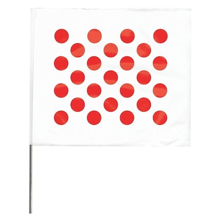 Marking Flag Red Dots/White Vinyl PK100 by USA Value Brand Chalk Line Reels