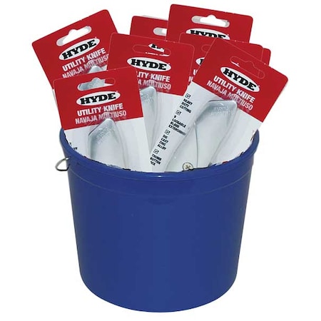 Pail of 25 Utility Knives 10 1/2 In. Red by USA Hyde Utility Knives