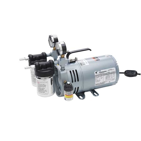 Vacuum Pump Rotary Vane 1/4 HP 26 In HG by USA Gast Rotary Vane Compressors/Vacuum Pumps