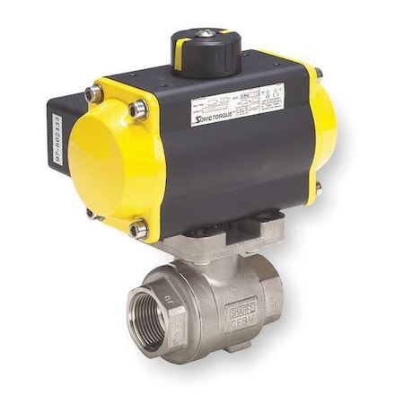 1 1/4" FNPT Stainless Steel Pneumatic Ball Valve Inline Type SVSER124093 by USA Value Brand Pneumatic Flow Control Valves