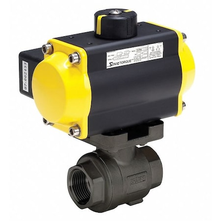 1/2" FNPT Carbon Steel Pneumatic Ball Valve Inline by USA Value Brand Pneumatic Flow Control Valves