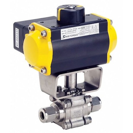3/8" Compr Stainless Steel Pneumatic Ball Valve Inline by USA Value Brand Pneumatic Flow Control Valves