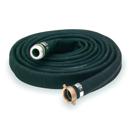 1 1/2" ID x 25 ft Rubber Water Discharge Hose BK Type 3P574 by USA Value Brand Air Compressor Discharge & Suction Hoses