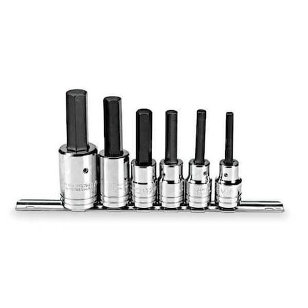 Socket Bit Set 1/2 in. Dr 6 Piece Hex Type J5441 SM by USA Proto Socket Sets