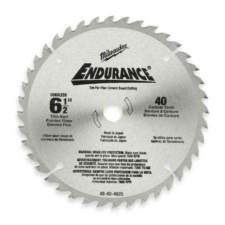 Crclr Saw Bld Crbde 6 1/2 In 48 Teeth Type 48 40 15 by USA Milwaukee Circular Power Saw Blades