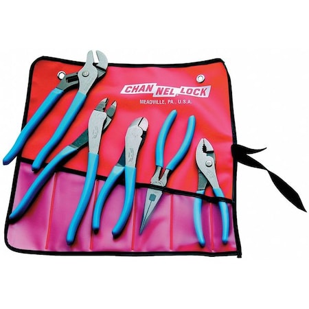 Plier Set Dipped 5 Pcs. Type TOOL ROLL 1 by USA Channellock Pliers Sets