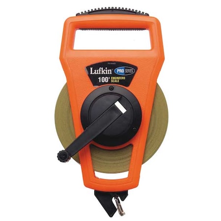 Tape Measure 1/2 Inx100 ft Orange/Black Type PS1806DN by USA Lufkin Measuring Tapes