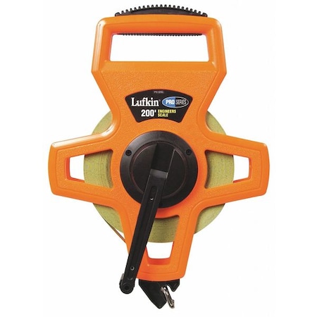 Tape Measure 1/2 Inx200 ft Orange/Black Type PS1808DN by USA Lufkin Measuring Tapes