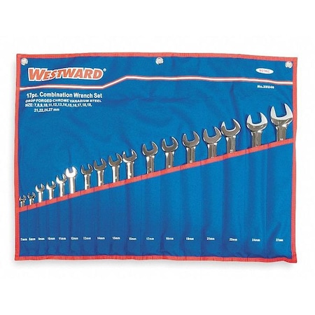 Combo Wrench Set Full Polish 7 27mm 17Pc by USA Westward Combination Wrench Sets