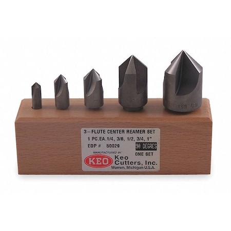 Countersink Set 5 PC 3 Fl 100 Deg Co by USA KEO Countersinks Counterbores & Reamers