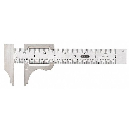 Vernier Caliper 4 In SS 1/16 1/32 Grad by USA General Precision Measuring Vernier Calipers