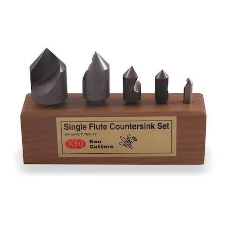 Countersink Set 5 PC 1 FL 120 Deg Cobalt by USA KEO Countersinks Counterbores & Reamers