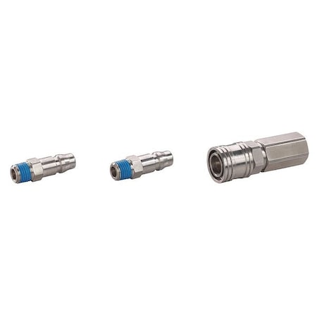 Coupler/Plug Kit NPT 1/4 304 SS by USA Speedaire Pneumatic Hose Quick Connect Fittings