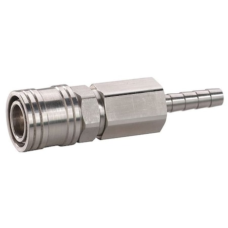 Coupler Body Hose Barb 1/4 304 SS Type 30E575 by USA Speedaire Pneumatic Hose Quick Connect Fittings