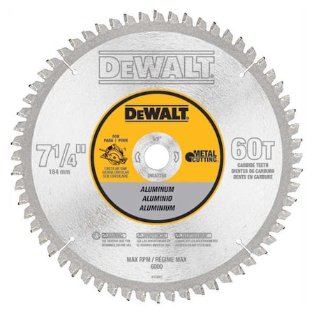 Circular Saw Blade Aluminum 7 1/4in. by USA Dewalt Circular Power Saw Blades