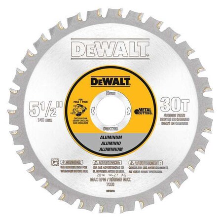 Circular Saw Blade Aluminum 5 1/2in. by USA Dewalt Circular Power Saw Blades