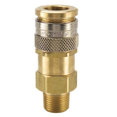 Coupler Body Brass MNPT 3/8 In. Pipe by USA Parker Pneumatic Hose Quick Connect Fittings