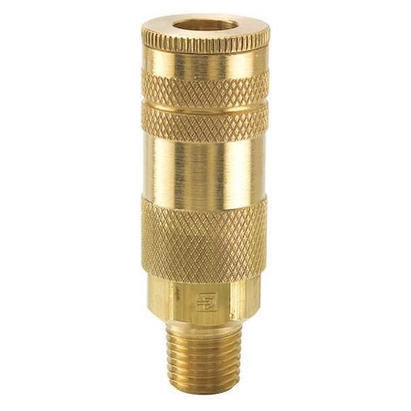Coupler Body Brass MNPT 1/4 In. Pipe Type B72 by USA Parker Pneumatic Hose Quick Connect Fittings
