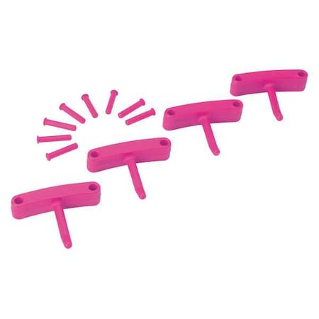 Replacement Hooks Wall Bracket Pink Pk4 by USA Vikan Hammer Parts