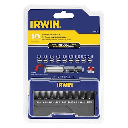 Insert Bit Set 10 Pieces 1/4" Shank Type 1899929 by USA Irwin Screwdriver Bits
