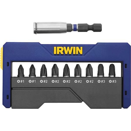 Insert Bit Set 10 Pieces 1/4" Shank Type 1866984 by USA Irwin Screwdriver Bits