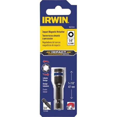 Nutsetter 1/4" Hex 1 7/8" L Tool Steel by USA Irwin Nut Setters & Bit Holders