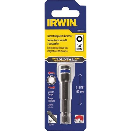 Nutsetter 1/4" Hex 2 9/16" L Tool Steel by USA Irwin Nut Setters & Bit Holders
