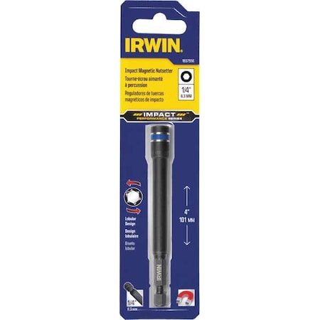 Nutsetter 1/4" Hex 4" L Tool Steel by USA Irwin Nut Setters & Bit Holders