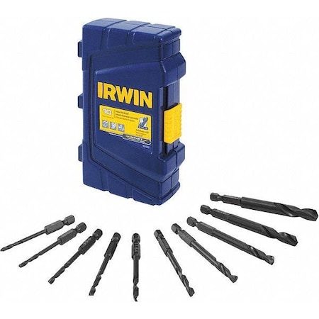 Impact Ready Drill Bit Set 10 pcs. Type 1881322 by USA Irwin Hex Shank Drill Bits