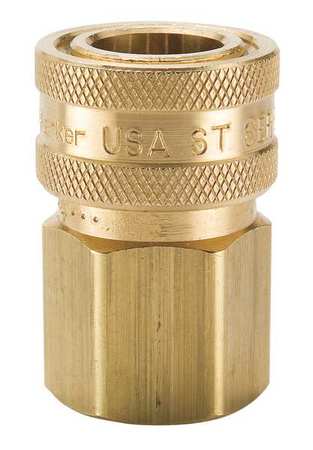 Coupler Body 1/2 14 1/2 In. Body Brass Model BST 4 by USA Parker Hydraulic Quick Couplers