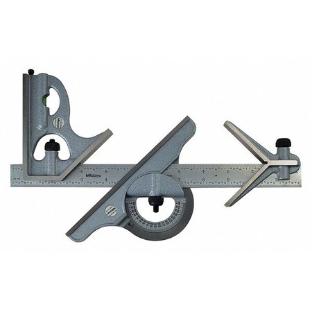 Combination Square Set 4 pcs. 16R Steel by USA Mitutoyo Combination Square Sets & Components