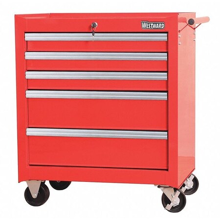 26 11/16" Rolling Cabinet 5 Drawers Red Type 32H883 by USA Westward Tool Chest & Side Cabinets