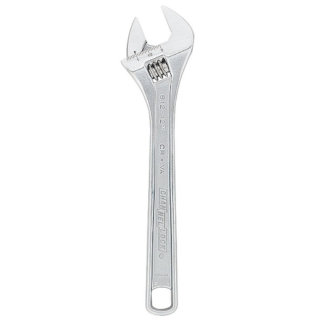 Adj. Wrench 12" 1 1/2" Cap. Chrome Type 812W by USA Channellock Adjustable Wrenches