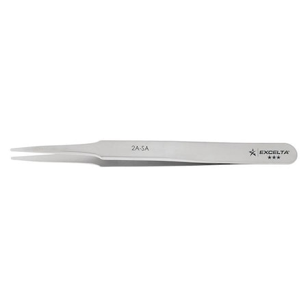 Tweezer Flat 4 3/4 in. L SS 1/16 in. Tip by USA Excelta Inspection & Retrieving Tweezers